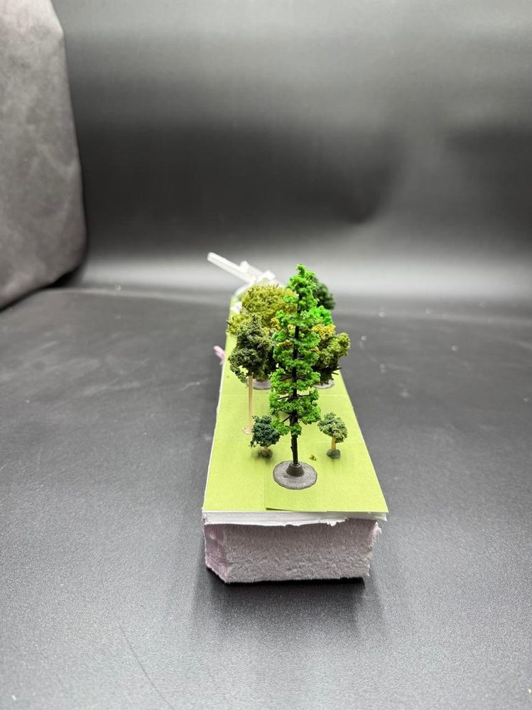 Model — the sunken room open to the deck