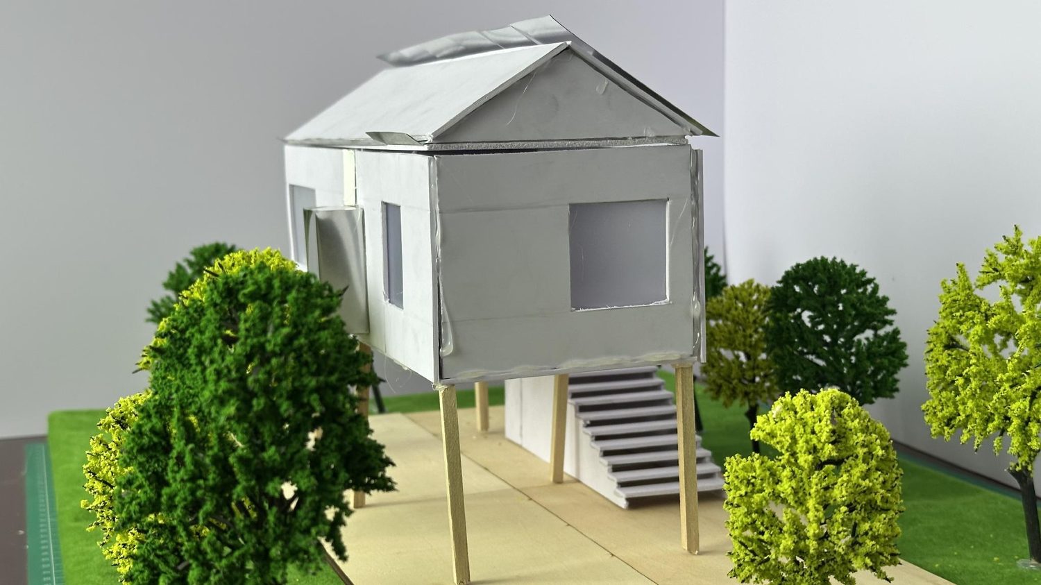 Physical model — the house on its hillside base