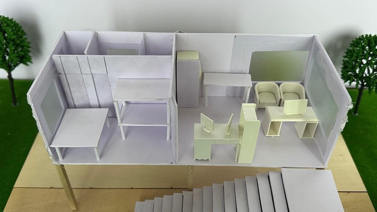 Model cut away — the interior in one view