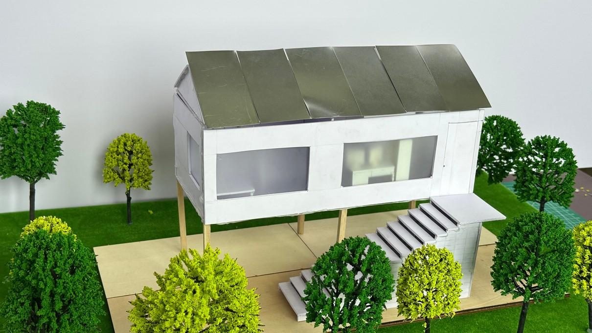 Model, approach — stair, veranda and roof