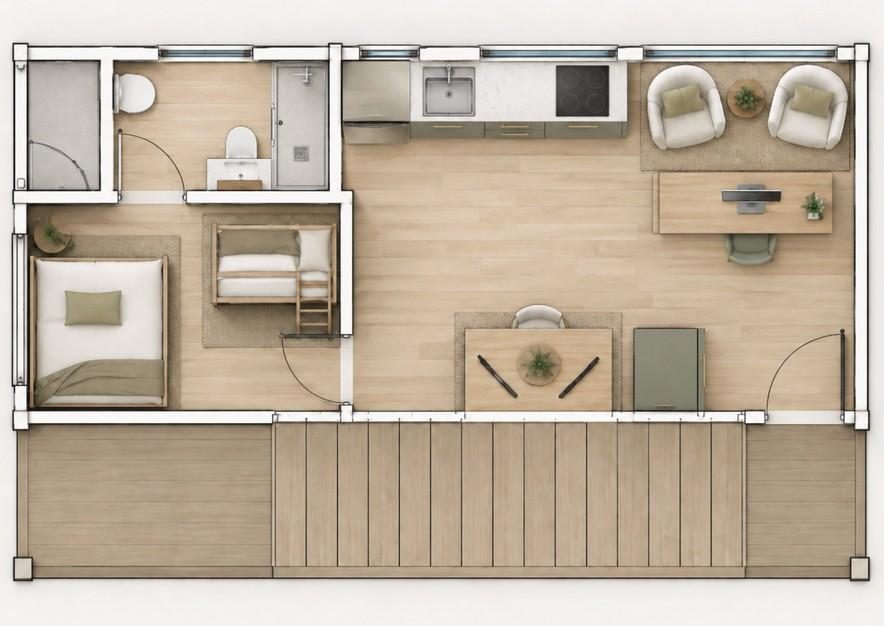 Floor plan — rooms, stair and veranda