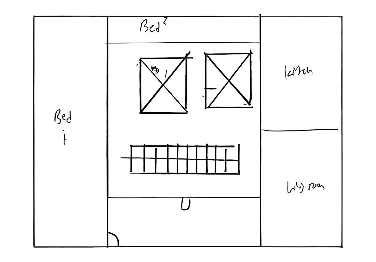 Core study — shafts and lifts between the flats