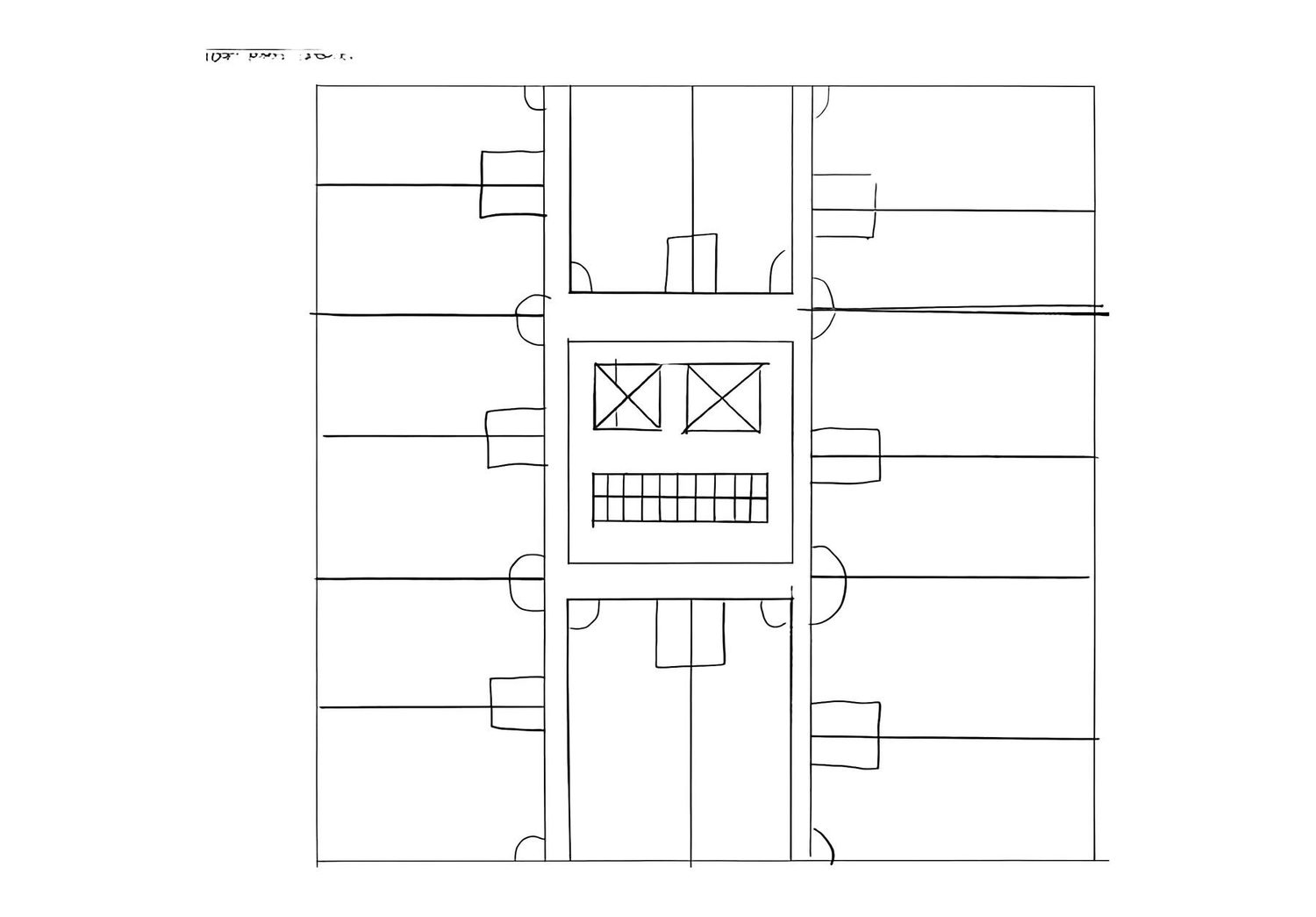 Typical floor — bays, cells and one corridor